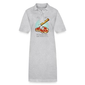 FLEISCHER VOM SCHNITT BIS ZUM GRILL - Stanley/Stella Frauen Bio-Polokleid PAIGER - Grau meliert - Vorne