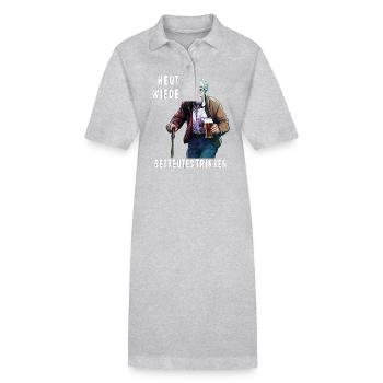 MAN TODAY AGAIN SUPERVISED DRINKING - Stanley/Stella PAIGER Organic Women’s Polo Dress - heather grey - Front