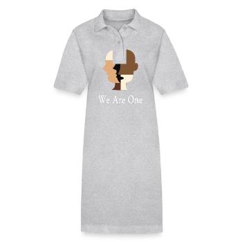 Nous sommes un Diversité Égalité Tolérance - Robe polo bio PAIGER Stanley/Stella Femme - gris chiné - Devant