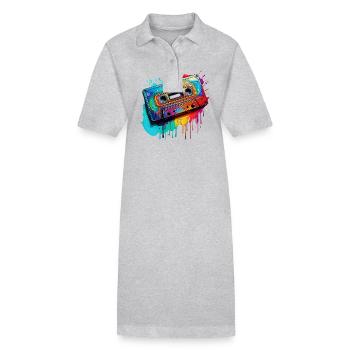 Cassette musicale - Robe polo bio PAIGER Stanley/Stella Femme - gris chiné - Devant