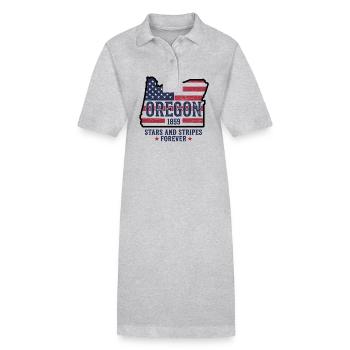 Oregon 1859 Stars and Stripes Forever - Stanley/Stella Frauen Bio-Polokleid PAIGER - Grau meliert - Vorne