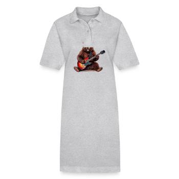 BEAR ROCK GUITARE JOUER GUITARE - Robe polo bio PAIGER Stanley/Stella Femme - gris chiné - Devant