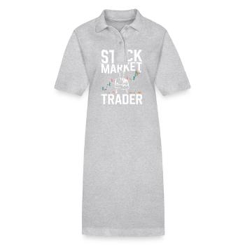 Trader boursier Graphique Trader boursier - Robe polo bio PAIGER Stanley/Stella Femme - gris chiné - Devant