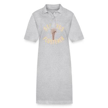 Strauss Flüsterer Design für Tierliebhaber und - Stanley/Stella Frauen Bio-Polokleid PAIGER - Grau meliert - Vorne