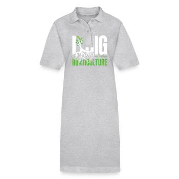 Amateur de plantes jardinage Jeu de mots je creuse - Robe polo bio PAIGER Stanley/Stella Femme - gris chiné - Devant