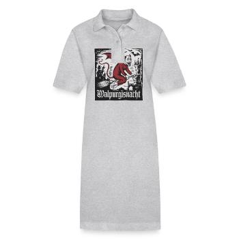 Hexen Walpurgisnacht Fliegender Dämon Mit Schloss - Stanley/Stella Frauen Bio-Polokleid PAIGER - Grau meliert - Vorne