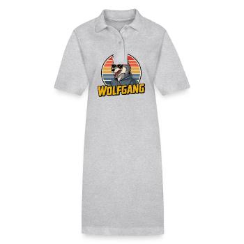 Wolfgang Wolf Style rétro avec lunettes de soleil - Robe polo bio PAIGER Stanley/Stella Femme - gris chiné - Devant