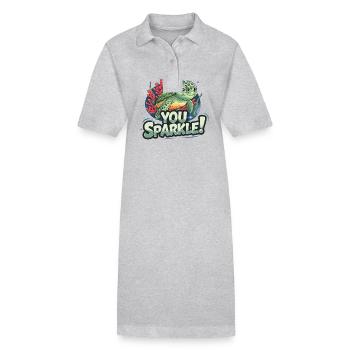 Du Funkelst! Schildkröte Mit Korallen Und - Stanley/Stella Frauen Bio-Polokleid PAIGER - Grau meliert - Vorne