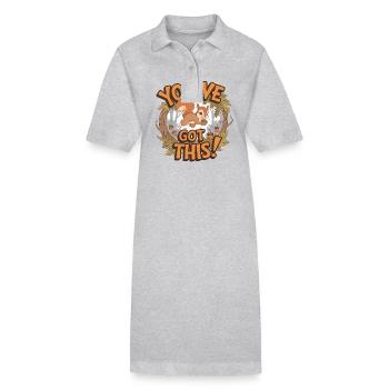 Du Schaffst Das! Eichhörnchen Mit Eichel - Stanley/Stella Frauen Bio-Polokleid PAIGER - Grau meliert - Vorne