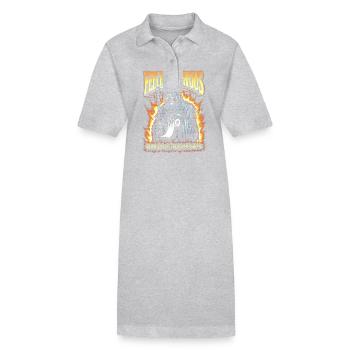 Intestin irritable Syndrom Faucheur IBS Goth Caca Humour - Robe polo bio PAIGER Stanley/Stella Femme - gris chiné - Devant