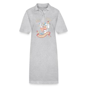 Intestin irritable Syndrome Marin Caca Humour Diarrhée - Robe polo bio PAIGER Stanley/Stella Femme - gris chiné - Devant
