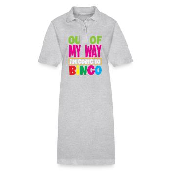Out of the Way I'm Going to Bingo - Stanley/Stella PAIGER Organic Women’s Polo Dress - heather grey - Front