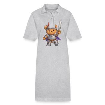 Teddybär Ritter - Stanley/Stella Frauen Bio-Polokleid PAIGER - Grau meliert - Vorne