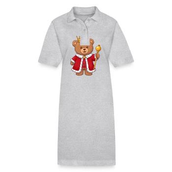 Roi de l’ours en peluche - Robe polo bio PAIGER Stanley/Stella Femme - gris chiné - Devant