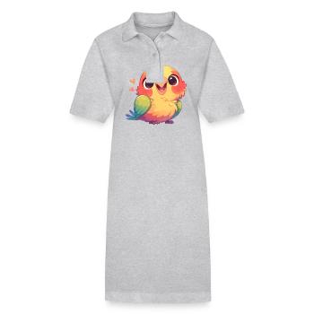 Perroquet Perroquet Perroquet - Robe polo bio PAIGER Stanley/Stella Femme - gris chiné - Devant