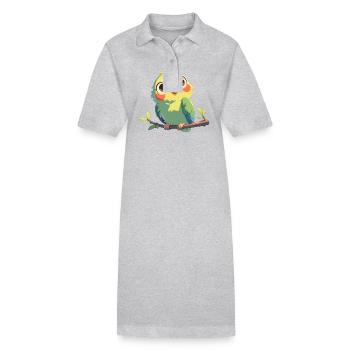 Perroquet Perroquet Perroquet - Robe polo bio PAIGER Stanley/Stella Femme - gris chiné - Devant