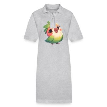 Perroquet Perroquet Perroquet - Robe polo bio PAIGER Stanley/Stella Femme - gris chiné - Devant
