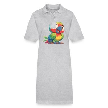 Perroquet Perroquet Perroquet - Robe polo bio PAIGER Stanley/Stella Femme - gris chiné - Devant