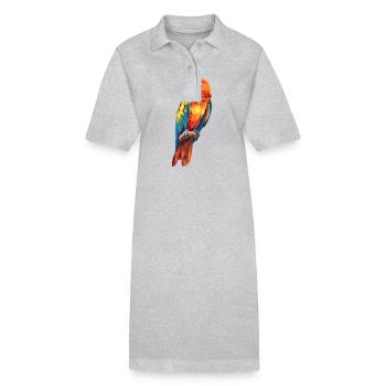Perroquet Perroquet Perroquet - Robe polo bio PAIGER Stanley/Stella Femme - gris chiné - Devant