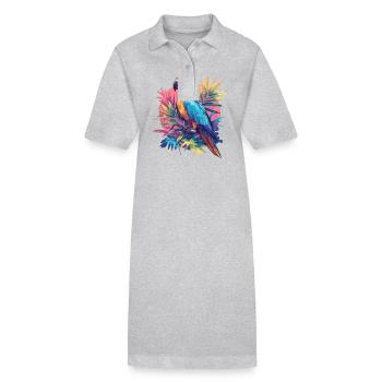 Perroquet Perroquet Perroquet - Robe polo bio PAIGER Stanley/Stella Femme - gris chiné - Devant