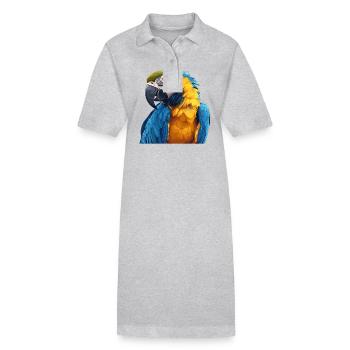 Perroquet Perroquet Perroquet - Robe polo bio PAIGER Stanley/Stella Femme - gris chiné - Devant