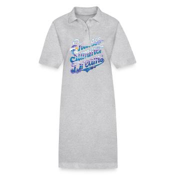 Endlose Sommerträume Wellen Sonnenuntergang Palmen - Stanley/Stella Frauen Bio-Polokleid PAIGER - Grau meliert - Vorne
