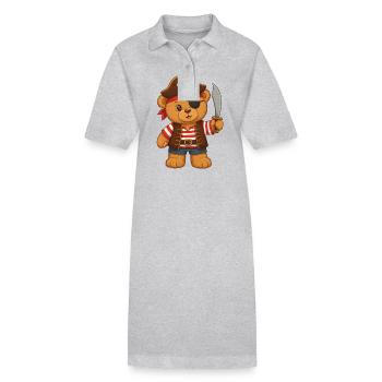 Ours en peluche Pirate - Robe polo bio PAIGER Stanley/Stella Femme - gris chiné - Devant