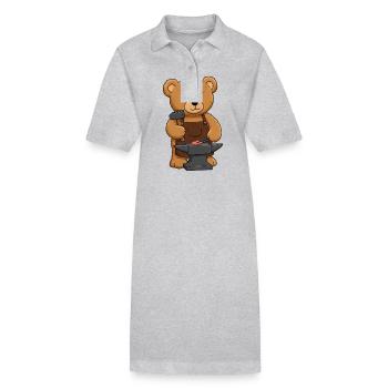 Teddybär Schmied - Stanley/Stella Frauen Bio-Polokleid PAIGER - Grau meliert - Vorne