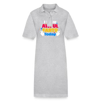 Today Terrible Farts Humor Statement - Stanley/Stella PAIGER Organic Women’s Polo Dress - heather grey - Front