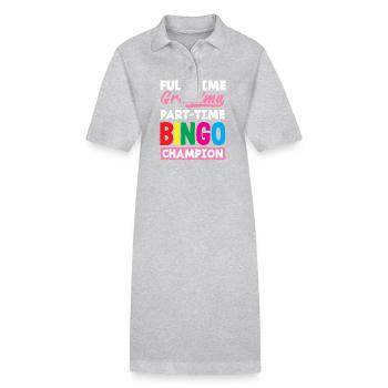 Vollzeit Oma Teilzeit Bingo Champion - Stanley/Stella Frauen Bio-Polokleid PAIGER - Grau meliert - Vorne