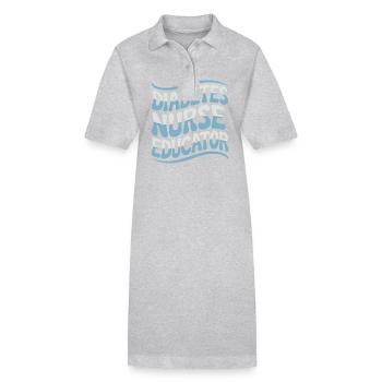 Infirmière enseignante en diabète Sensibilisation au diabète - Robe polo bio PAIGER Stanley/Stella Femme - gris chiné - Devant