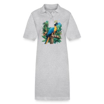Perroquet Perroquet Perroquet - Robe polo bio PAIGER Stanley/Stella Femme - gris chiné - Devant