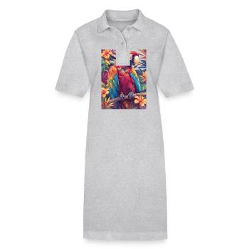 Perroquet Perroquet Perroquet - Robe polo bio PAIGER Stanley/Stella Femme - gris chiné - Devant