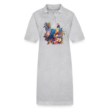 Perroquet Perroquet Perroquet - Robe polo bio PAIGER Stanley/Stella Femme - gris chiné - Devant