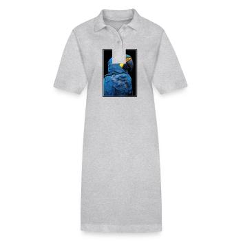 Perroquet Perroquet Perroquet - Robe polo bio PAIGER Stanley/Stella Femme - gris chiné - Devant