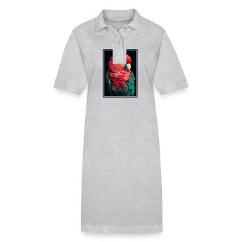Perroquet Perroquet Perroquet - Robe polo bio PAIGER Stanley/Stella Femme - gris chiné - Devant