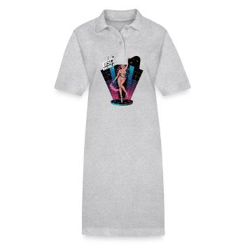 Disco Wonderland Retro Glamour Dance - Stanley/Stella PAIGER Organic Women’s Polo Dress - heather grey - Front