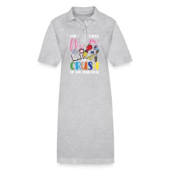 Diese Homeschool Mama Hat Einen Schwarm Auf Den - Stanley/Stella Frauen Bio-Polokleid PAIGER - Grau meliert - Vorne