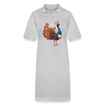 Paons Paon - Robe polo bio PAIGER Stanley/Stella Femme - gris chiné - Devant