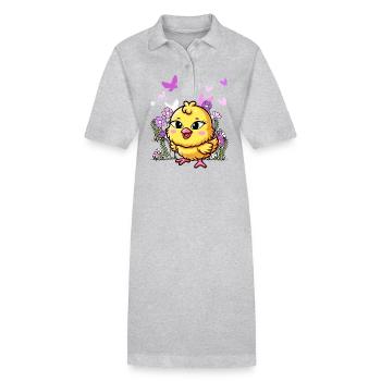 Küken Ostern Kind Kinder - Stanley/Stella Frauen Bio-Polokleid PAIGER - Grau meliert - Vorne