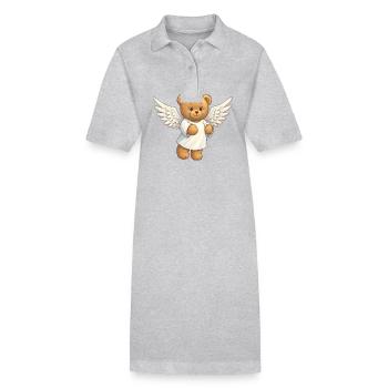Ours en peluche Ange - Robe polo bio PAIGER Stanley/Stella Femme - gris chiné - Devant