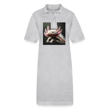 Cute Axolotl - Drôle de créature aquatique - Robe polo bio PAIGER Stanley/Stella Femme - gris chiné - Devant