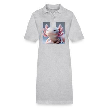 Cute Axolotl - Drôle de créature aquatique - Robe polo bio PAIGER Stanley/Stella Femme - gris chiné - Devant
