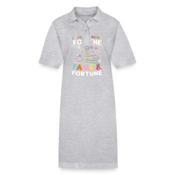Ich Unterrichte Zuhause Für Ruhm & Reichtum - Stanley/Stella Frauen Bio-Polokleid PAIGER - Grau meliert - Vorne