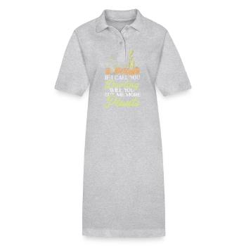 Plant Lover Gardening If I Call - Stanley/Stella Frauen Bio-Polokleid PAIGER - Grau meliert - Vorne