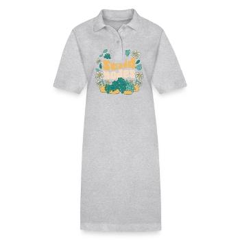 Plant Lover Gardening Pun Send - Stanley/Stella Frauen Bio-Polokleid PAIGER - Grau meliert - Vorne