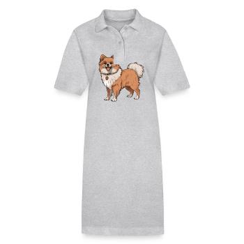 Chien de Poméranie - Robe polo bio PAIGER Stanley/Stella Femme - gris chiné - Devant
