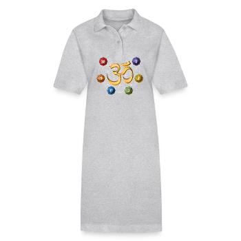 Yoga Chakra Symbole - Stanley/Stella Frauen Bio-Polokleid PAIGER - Grau meliert - Vorne