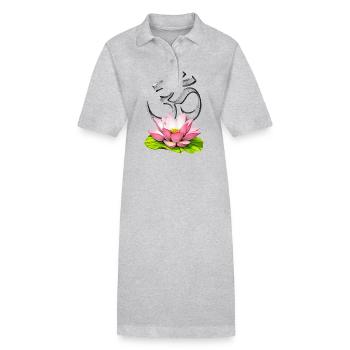 Lotusblume Om Symbol - Stanley/Stella Frauen Bio-Polokleid PAIGER - Grau meliert - Vorne