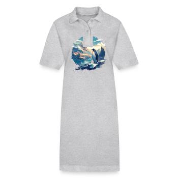 Pinguine Pinguin - Stanley/Stella Frauen Bio-Polokleid PAIGER - Grau meliert - Vorne